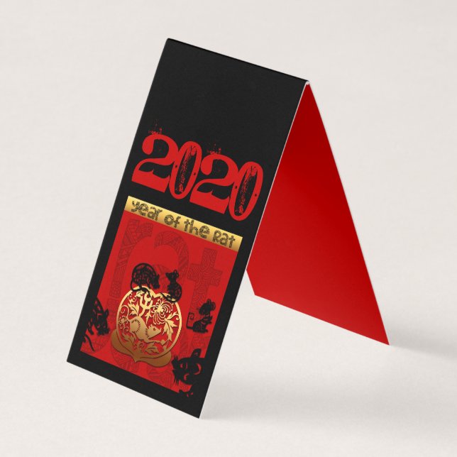 Rat Chinesischer Brauch Neujahr Zodiac Bithday FBC Visitenkarten (Vorderseite)