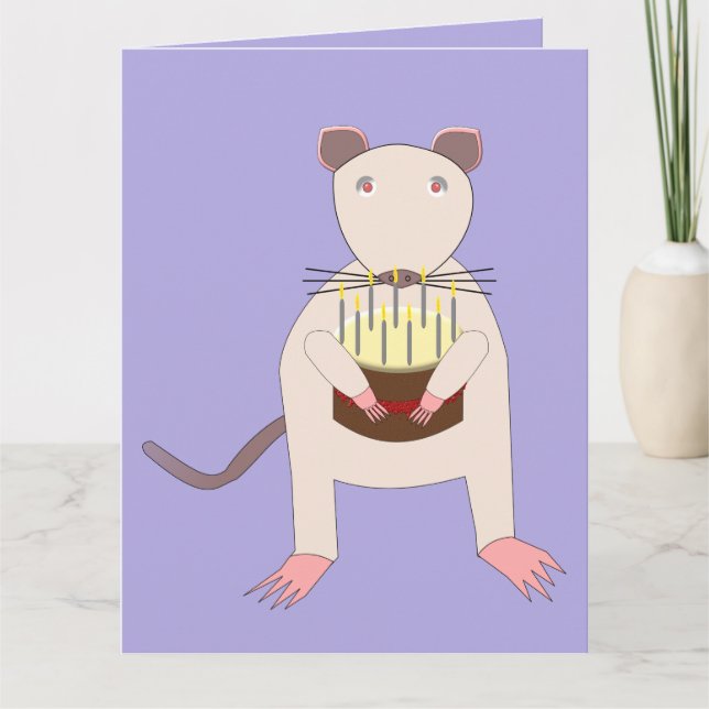 Rat de Siamese avec carte personnalisée du gâteau  (Devant)