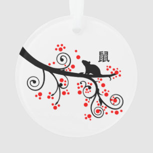 Rat et fleurs du Nouvel An chinois 2020