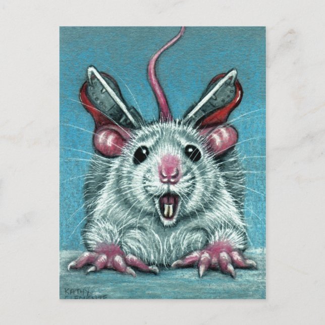 Rat Fell Ice Skaten Postcard Postkarte (Vorderseite)