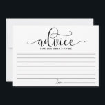 Rat für die Braut | Black Modern Calligraphy Hinweiskarte<br><div class="desc">Moderne und skurrile Karte für die Braut. Mit diesem modernen "Ratschlag für die Brautkarte" beraten Sie. Es ist perfekt für Braut und Polterabend.</div>