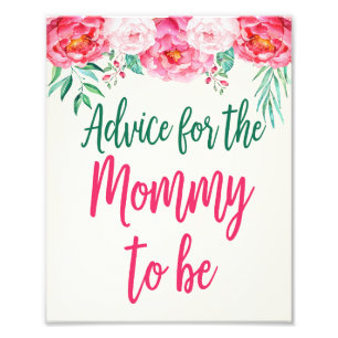 Rat für Mami-Schild, Florales Babyshower, Floral Fotodruck