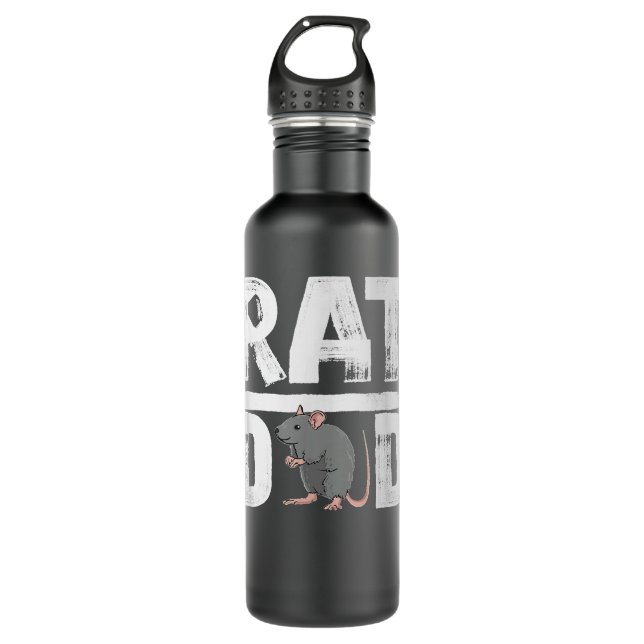 Rat Heartbeat Rat Lover Edelstahlflasche (Vorderseite)