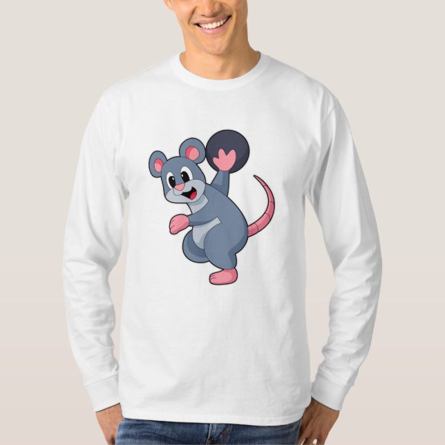 Rat im Bowling mit Bowlingball T-Shirt (Vorderseite)