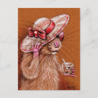 Rat in der Floppy-Hat-Postkarte Postkarte
