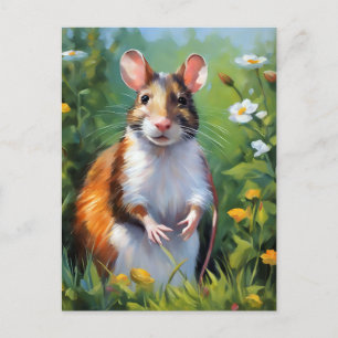 Rat in Wild Impressionist Postkarte