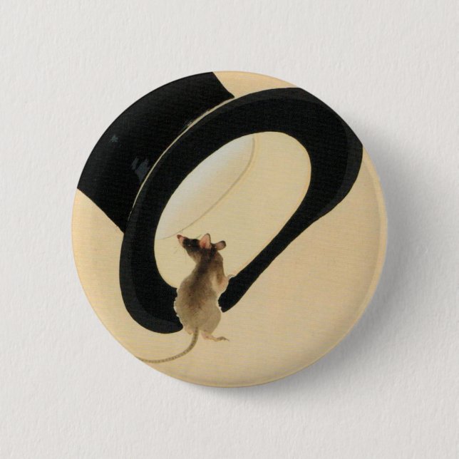 Rat Jahr 2020 Chinesischer Zodiac Birthday Button (Vorderseite)