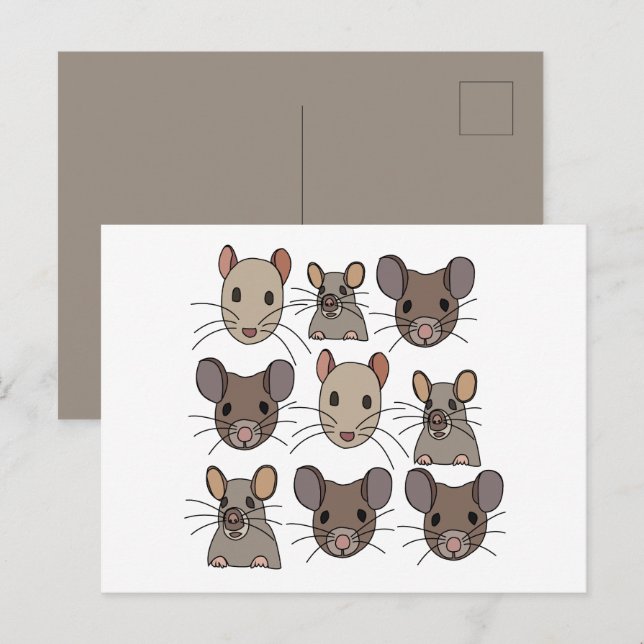 Rat Mouse Mice Postkarte (Vorne/Hinten)
