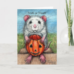 Rat Pumpkin Halloween Card, Trick oder Treat! Karte
