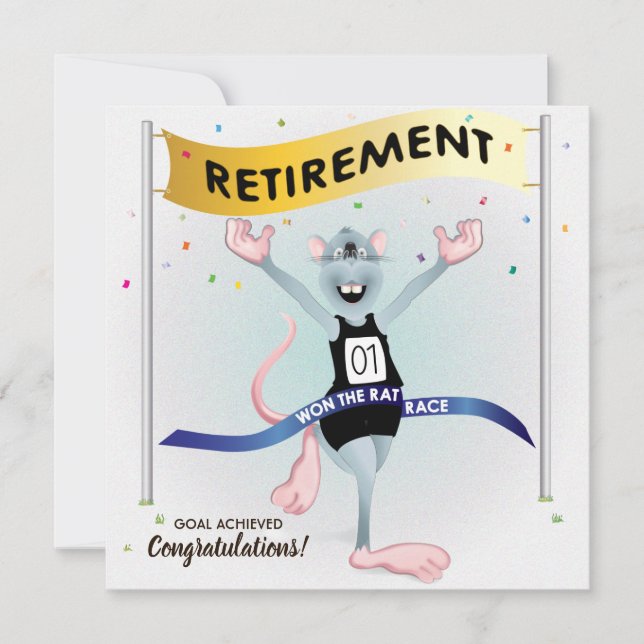 Rat Race Funny Retirement Karte (Vorderseite)