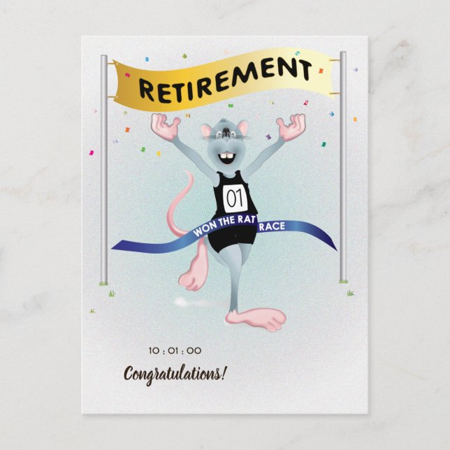 Rat Race Funny Retirement Postkarte (Vorderseite)
