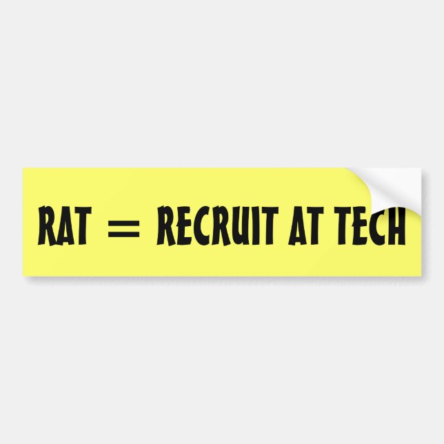 RAT = RECRUIT AT TECH AUTOAUFKLEBER (Vorne)