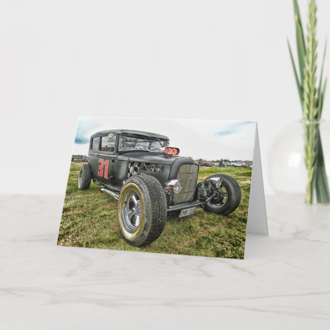 Rat Rod Classic Car Carte Anniversaire (Devant)