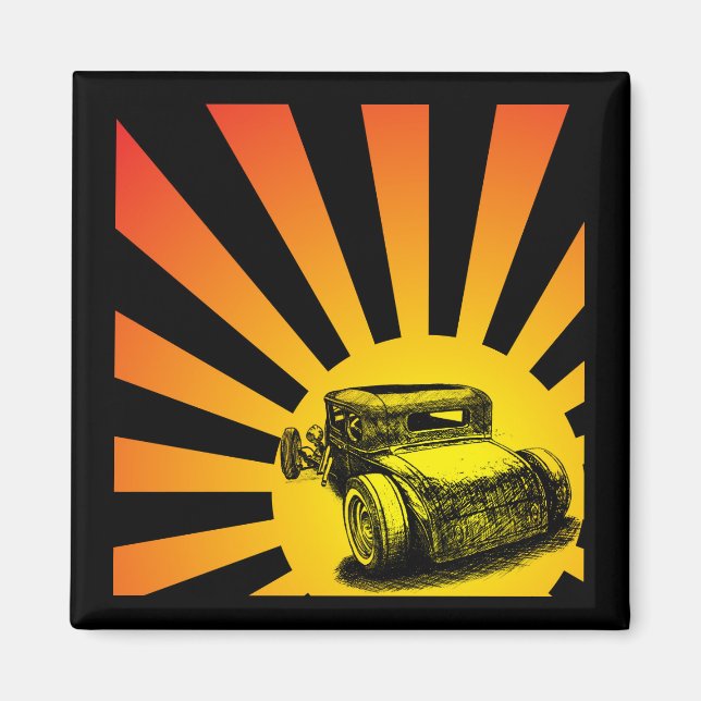 Rat Rod Sunset Magnet (Vorne)