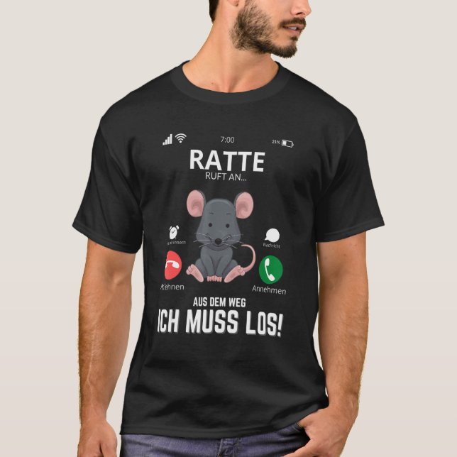 Rat ruft Ratten-Kinder auf T-Shirt (Vorderseite)