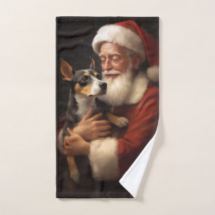 Rat Terrier Avec Noël Festif Du Père Noël