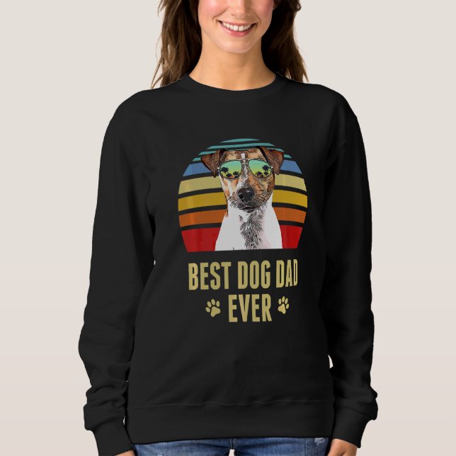 Rat Terrier Bester Vater je Retro Sunset Sweatshirt (Vorderseite)