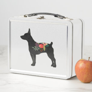 Rat Terrier CC Dog Boho Silhouette Metall Brotdose