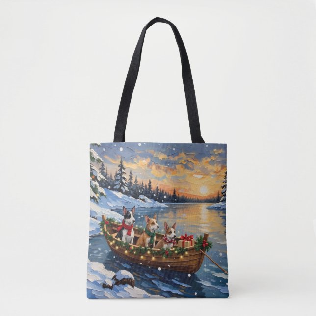Rat Terrier Christmas Boat Holiday Tasche (Vorderseite)