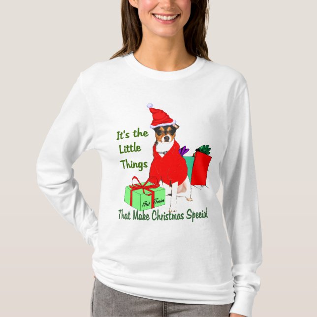 Rat Terrier Christmas Geschenke T-Shirt (Vorderseite)