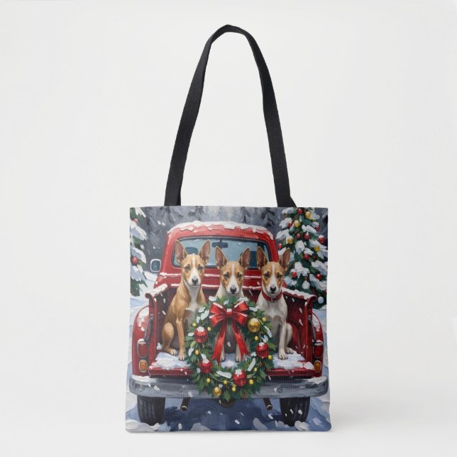 Rat Terrier Christmas Red Truck Holiday Tasche (Vorderseite)