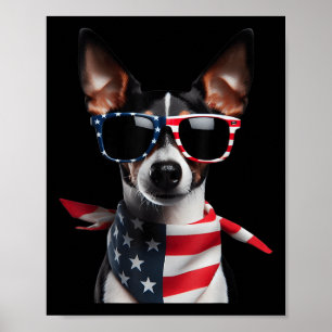 Rat Terrier Dog 4. Juli Amerikanische Unabhängigke Poster