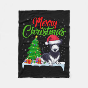 Rat Terrier Dog Weihnachtsbaum Lichter Funny Xmas Fleecedecke