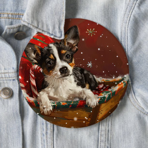 Rat Terrier Dog Weihnachtsfest Button