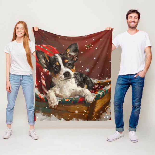 Rat Terrier Dog Weihnachtsfest Fleecedecke (Beispiel)
