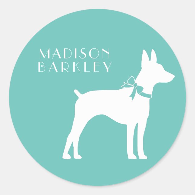 Rat Terrier Doppy Puppy Runder Aufkleber (Vorderseite)