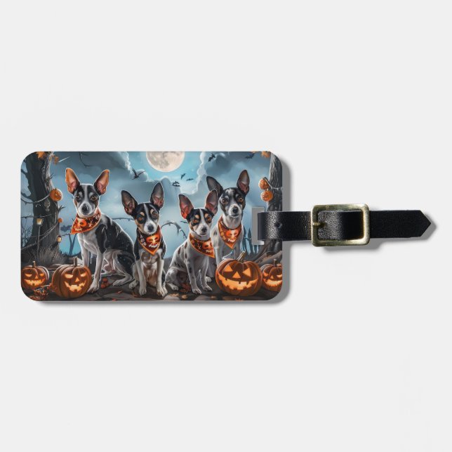 Rat Terrier Halloween Spooky Gepäckanhänger (Vorderseite horizontal)