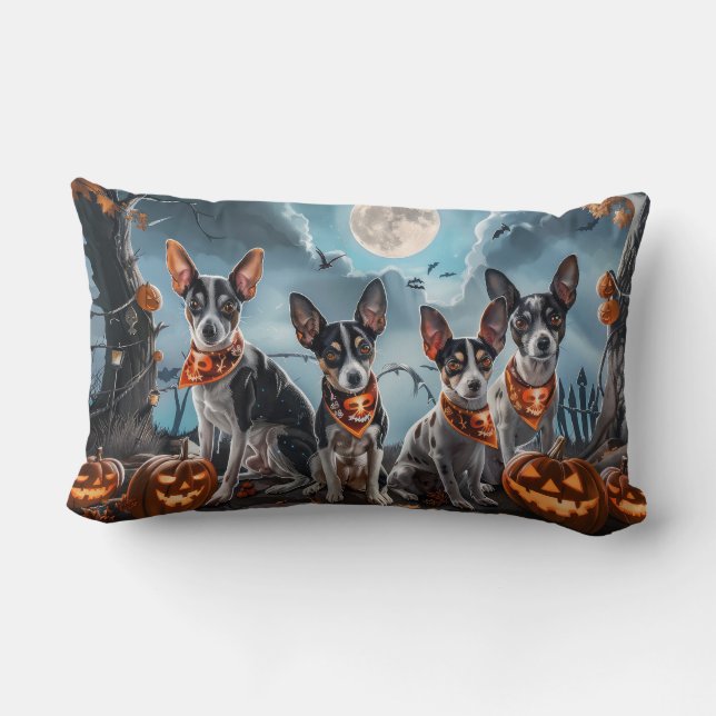 Rat Terrier Halloween Spooky Lendenkissen (Rückseite)
