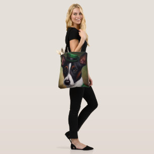 Rat-Terrier-Hund in St. Patrick’s Day-Kleid Tasche