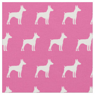 Rat Terrier Hund Silhouette Pet Pink Stoff