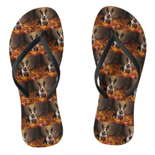 Rat Terrier im Herbst Leaves Fall Inspiriert Flip Flops