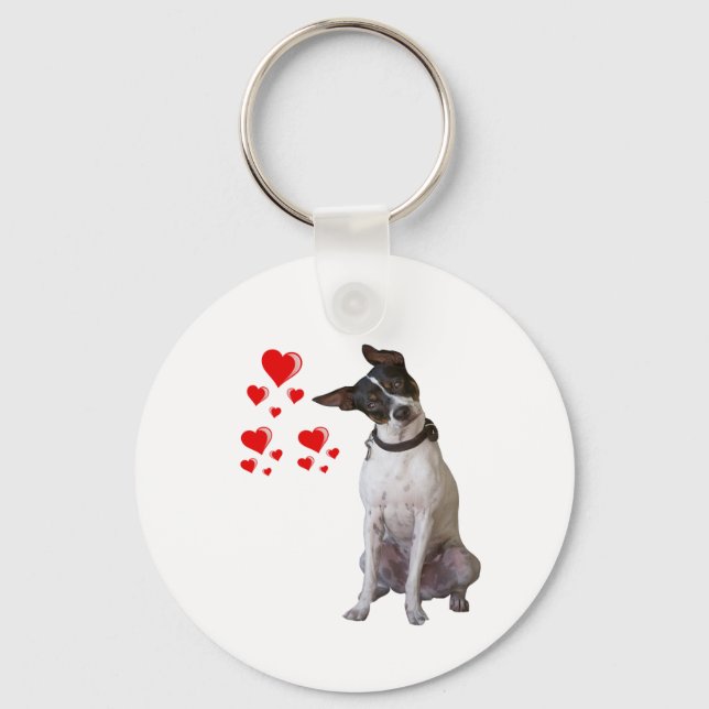 Rat Terrier Liebe Schlüsselkette Schlüsselanhänger (Vorderseite)