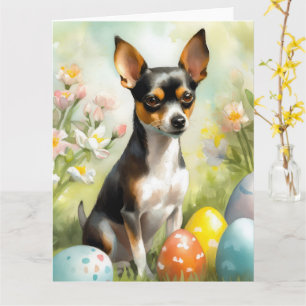 Rat Terrier mit Ostereiern Feiertag Karte