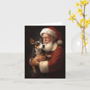 Rat Terrier mit Weihnachtsmann Weihnachten Karte