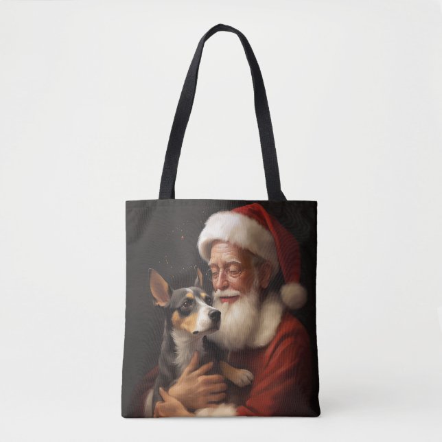 Rat Terrier mit Weihnachtsmann Weihnachten Tasche (Vorderseite)