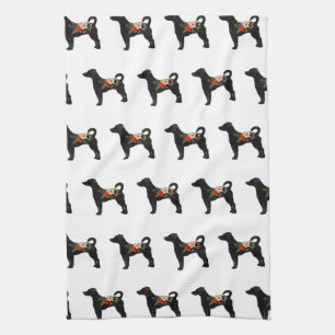 Rat Terrier NN Dog Boho Silhouette Geschirrtuch