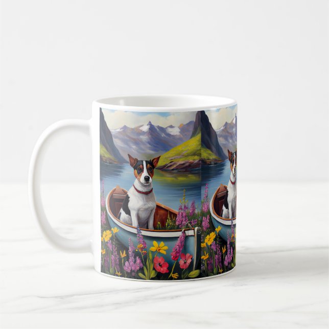 Rat Terrier on a Paddle: Ein Landschaftliches Aben Kaffeetasse (Links)