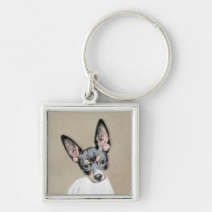 Rat Terrier Painting - Niedliche Hundekunst Schlüsselanhänger