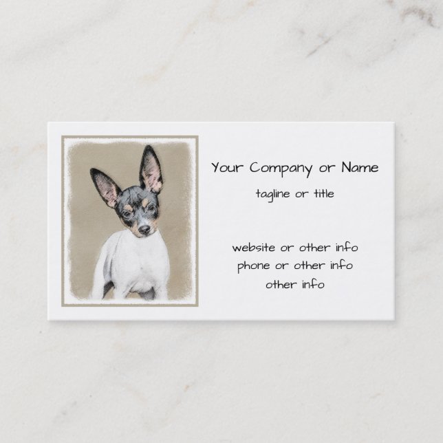 Rat Terrier Painting - Niedliche Hundekunst Visitenkarte (Vorderseite)