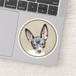 Rat Terrier Painting - Niedliche Original Dog Art Aufkleber
