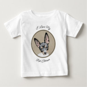 Rat Terrier Painting - Niedliche Original Dog Art Baby T-shirt