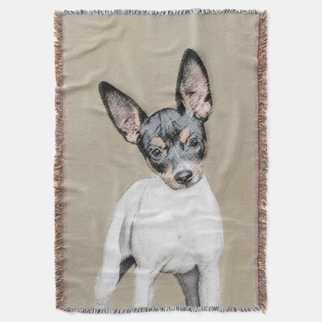 Rat Terrier Painting - Niedliche Original Dog Art Decke (Vorderseite Vertikal)