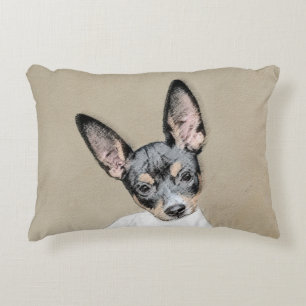 Rat Terrier Painting - Niedliche Original Dog Art Dekokissen
