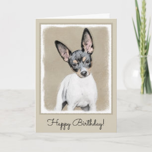 Rat Terrier Painting - Niedliche Original Dog Art Karte