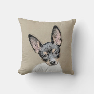 Rat Terrier Painting - Niedliche Original Dog Art Kissen