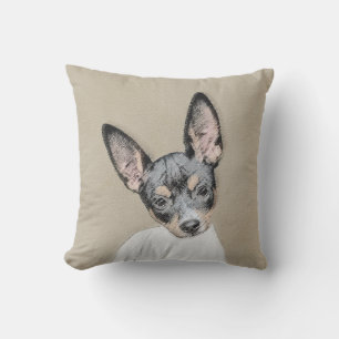 Rat Terrier Painting - Niedliche Original Dog Art Kissen